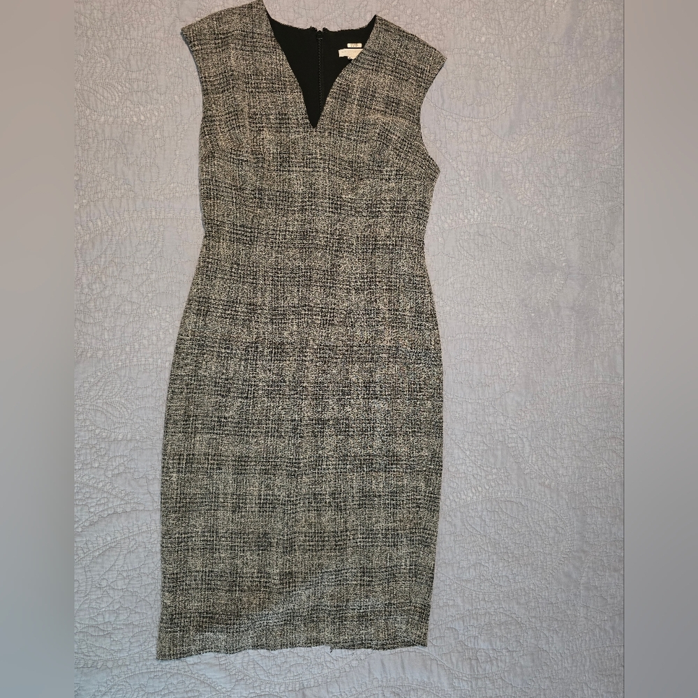 New York & Company Black and Gray Midi Dress